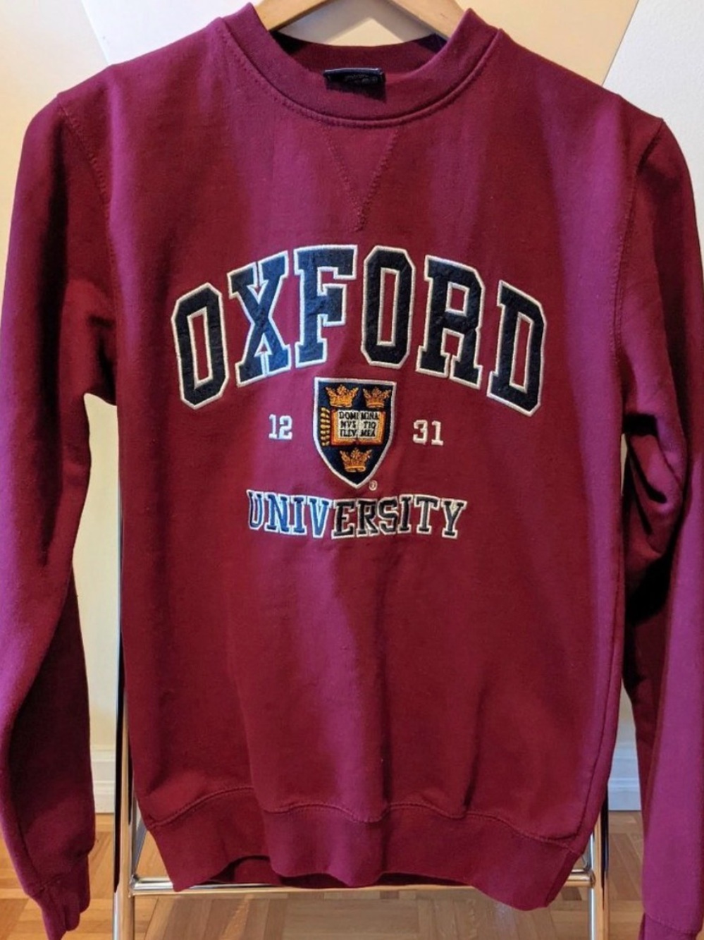 Vintage Oxford University Maroon Crewneck Sweatshirt - size small